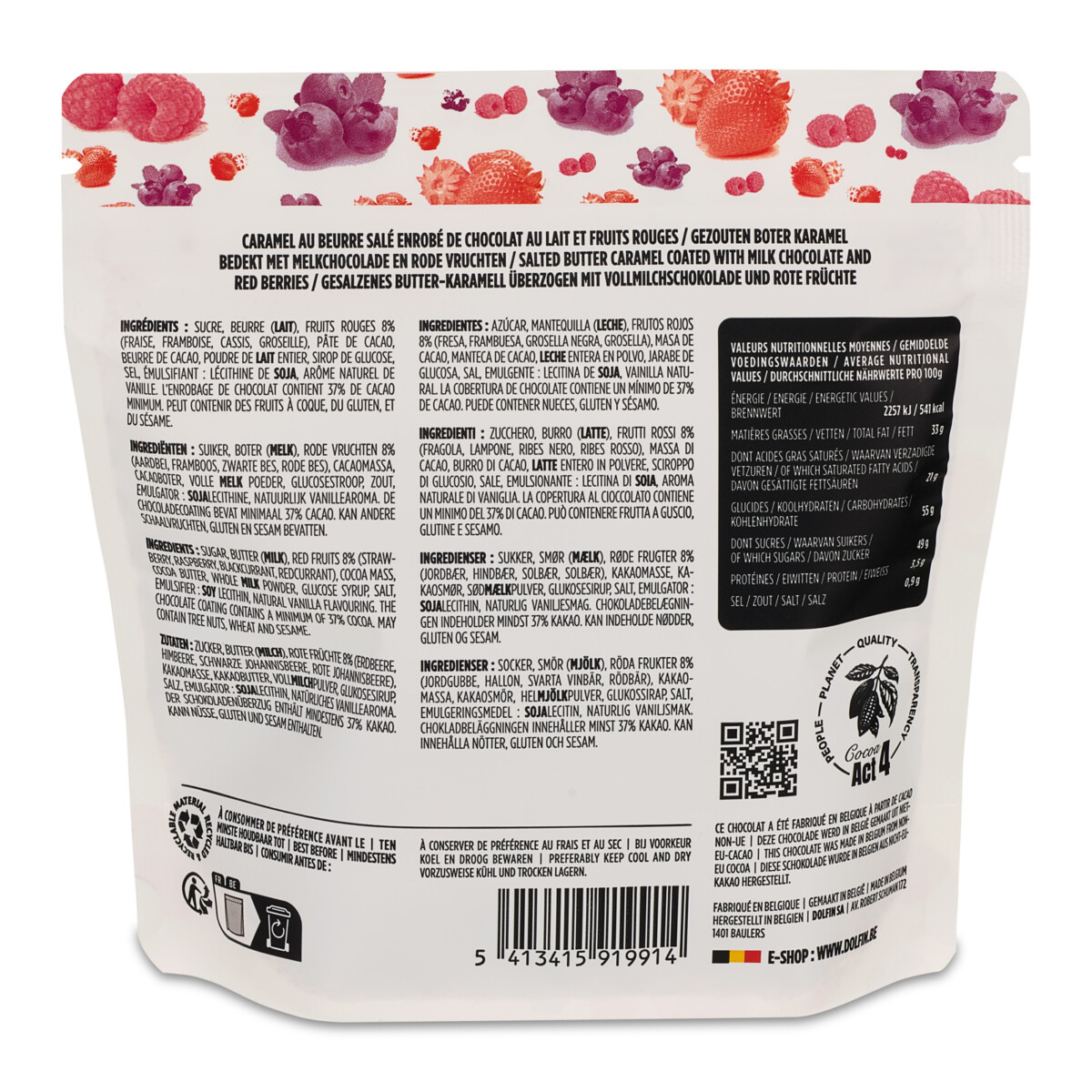 Pochon 125g - Chocolat au Lait & Fruits rouges – Image 2