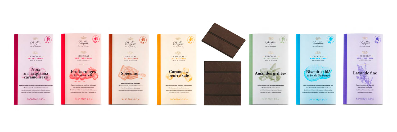 Nouveau look pour les tablettes de chocolat Dolfin avec 80% de plasitque en moins