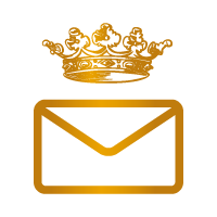 Icône enveloppe doré avec le logo Dolfin qui représente la newsletter